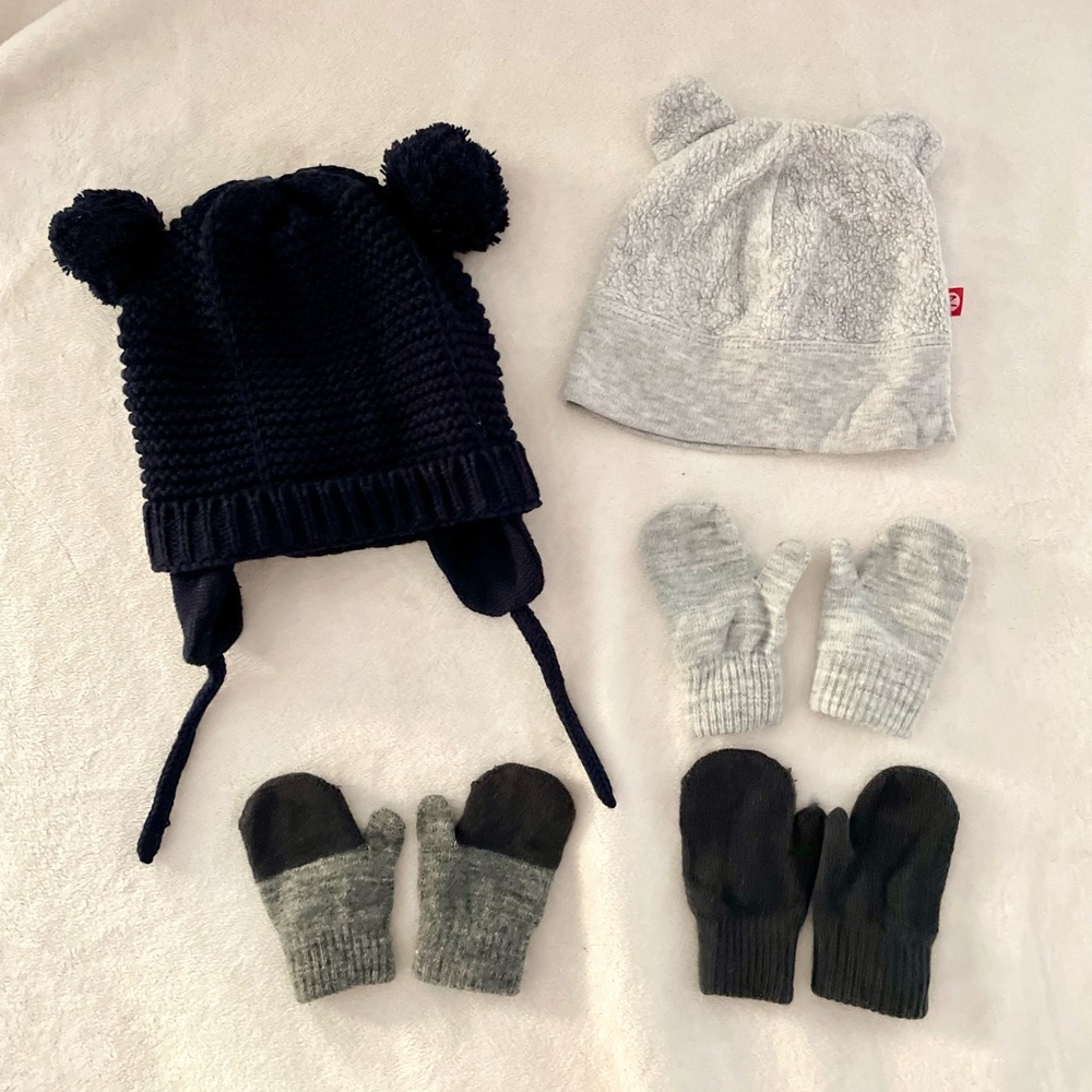 Winter lot hat & mittens 6-12mo